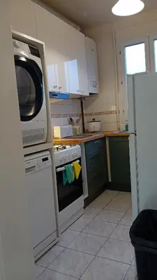 Cuisine ou kitchenette dans l'établissement Appartement lumineux à Arcueil-Cachan