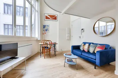 Coin salon dans l'établissement Mini-loft de charme au coeur de Paris
