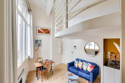 Coin salon dans l'établissement Mini-loft de charme au coeur de Paris
