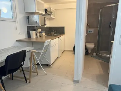 Cuisine ou kitchenette dans l'établissement Charming intim apartment in Paris South