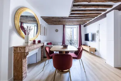 Télévision ou salle de divertissement dans l'établissement Luxury Newly Renovated 4 stars Prestige Apartment , Panthéon Area, Central Paris