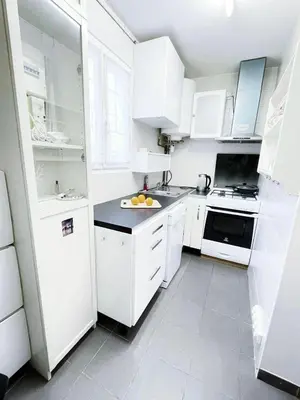 Cuisine ou kitchenette dans l'établissement Pink Warm Studio near Arc de Triomphe