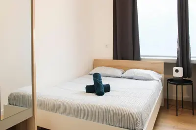 Un ou plusieurs lits dans un hébergement de l'établissement Appartement chaleureux - proche Montmartre