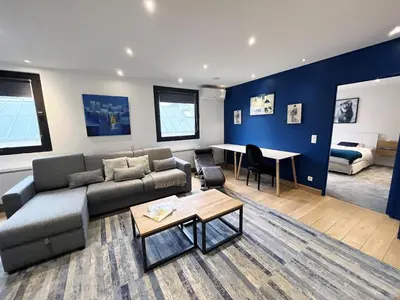 Coin salon dans l'établissement 166 - Urban Luxury Apartment in Center of Paris