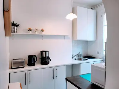Cuisine ou kitchenette dans l'établissement Cosy Case proche Paris Montmartre