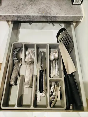 Cuisine ou kitchenette dans l'établissement Chic flat in the heart of Marais near Pompidou Centre