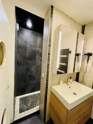 Salle de bains dans l'établissement Spacious Cozy Apartment close Paris & Flea Market at St Ouen