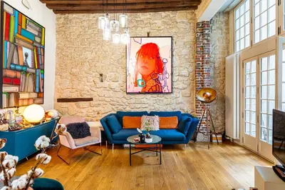 Coin salon dans l'établissement GuestReady - One glorious stay in Le Marais