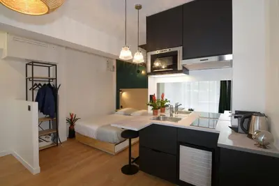 Cuisine ou kitchenette dans l'établissement Nation - Fully equiped flat with air conditioning
