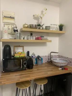 Cuisine ou kitchenette dans l'établissement paris beautiful cozy studio