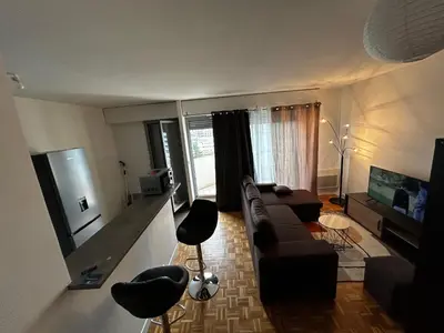 Télévision ou salle de divertissement dans l'établissement Bel appart de 45m2 à courbevoie
