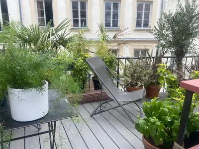 Jardin de l'établissement Aux Terrasses de la Lune
