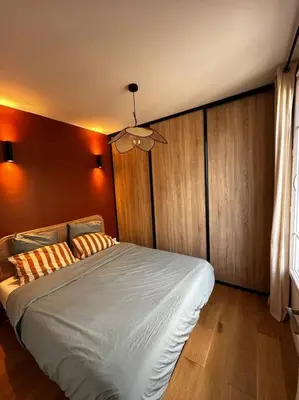 Un ou plusieurs lits dans un hébergement de l'établissement Appartement charmant - Batignolles/Montmartre