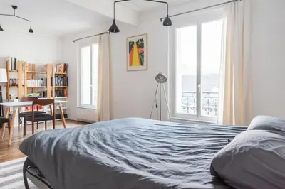 Un ou plusieurs lits dans un hébergement de l'établissement Bright and charming apartment