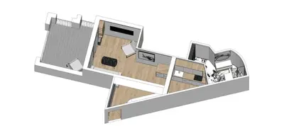 Plan de l'établissement Superb studio with terrasse & 24-7 security in the heart of Paris!