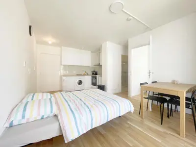 Cuisine ou kitchenette dans l'établissement Cosy, simple, centrale, easy transport