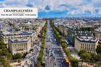 Vue générale sur Paris ou vue de la ville depuis l'appartement