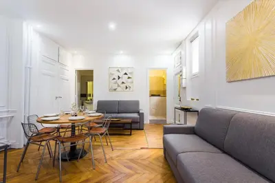 Coin salon dans l'établissement Appartement accueillant -1BR-6P - Auteuil - Passy