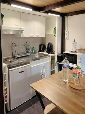 Cuisine ou kitchenette dans l'établissement Cosy Appart Centre de Paris