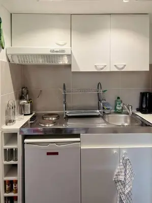 Cuisine ou kitchenette dans l'établissement Cosy Appart Centre de Paris