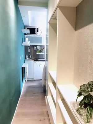 Cuisine ou kitchenette dans l'établissement Green cozy studio au cœur de Paris