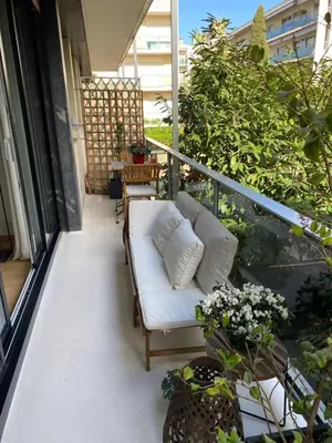 Coin salon dans l'établissement Appartement 65m2 avec balcon
