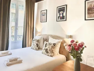 Un ou plusieurs lits dans un hébergement de l'établissement Mondétour Paris centre - Urban flat