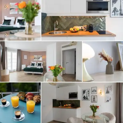Cuisine ou kitchenette dans l'établissement Sweet'Issy - Balcon - Parking - Climatisation - WIFI - MyBestLoc