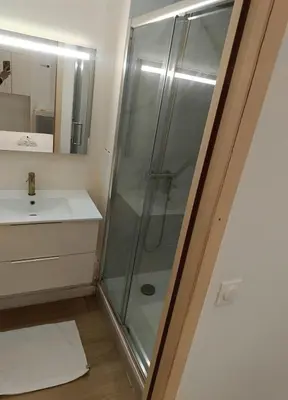 Salle de bains dans l'établissement Modern Renovated studio with a touch of gilded glamour central Paris
