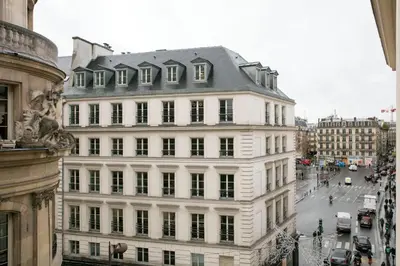 Vue générale sur Paris ou vue de la ville depuis l'hôtel