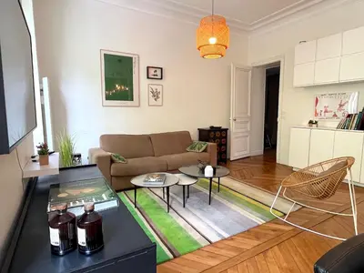 Coin salon dans l'établissement L'appartement Michel-Ange