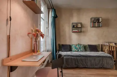 Un ou plusieurs lits dans un hébergement de l'établissement Rooftop garden in Paris