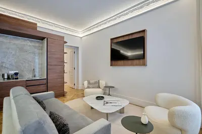 Coin salon dans l'établissement Apartment Matignon by Studio prestige