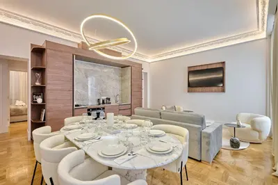 Coin salon dans l'établissement Apartment Matignon by Studio prestige
