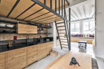 Cuisine ou kitchenette dans l'établissement Loft in Pernety