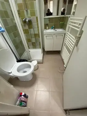 Salle de bains dans l'établissement Petit appartement Gare de Lyon
