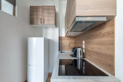Cuisine ou kitchenette dans l'établissement Appartement Métro Alexandre Dumas
