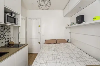 Cuisine ou kitchenette dans l'établissement Small comfortable studio near Eiffel Tower