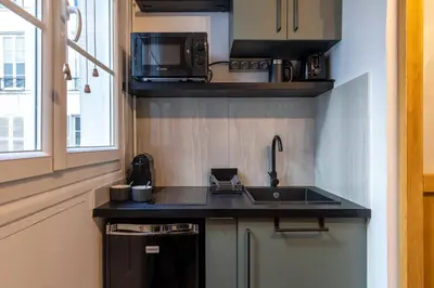 Cuisine ou kitchenette dans l'établissement Peaceful studio - 2P - Faubourg-Montmartre