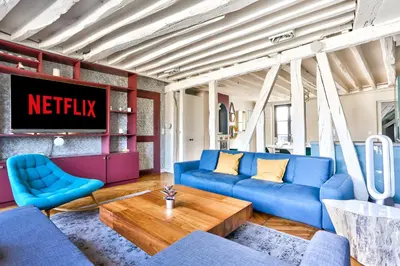 Plan de l'établissement Le Marais Superb Apartment Terrace Paris Free Netflix