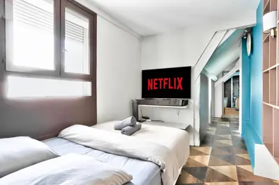 Plan de l'établissement Le Marais Superb Apartment Terrace Paris Free Netflix