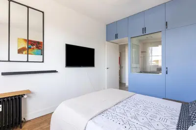 Un ou plusieurs lits dans un hébergement de l'établissement GuestRead - Appt moderne près des Batignolles