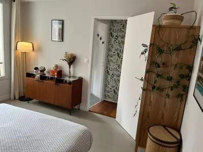 Un ou plusieurs lits dans un hébergement de l'établissement Lovely large apartment (4p) near Montparnasse