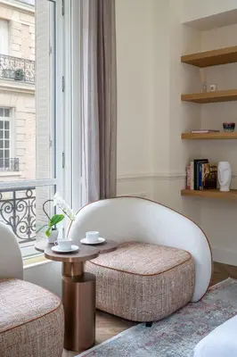 Coin salon dans l'établissement Appartement Avenue Montaigne - Paris Champs Elysées