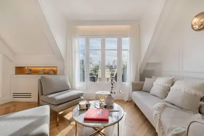 Coin salon dans l'établissement Elegant apartment - 2BR-4P - Vivienne