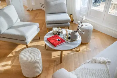 Coin salon dans l'établissement Elegant apartment - 2BR-4P - Vivienne