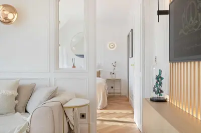 Coin salon dans l'établissement Elegant apartment - 2BR-4P - Vivienne