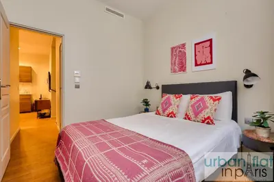 Un ou plusieurs lits dans un hébergement de l'établissement Urban Flat 77 - Sublime and Spacious Flat in Le Marais