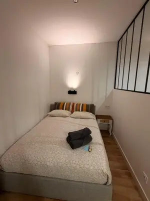 Un ou plusieurs lits dans un hébergement de l'établissement Charming apartment in Montmartre