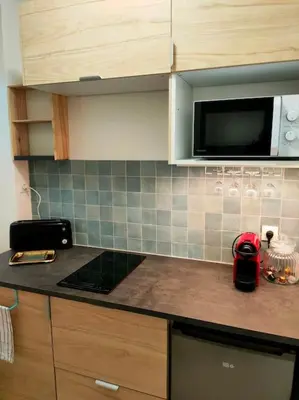 Cuisine ou kitchenette dans l'établissement Appartement les Abbesses
